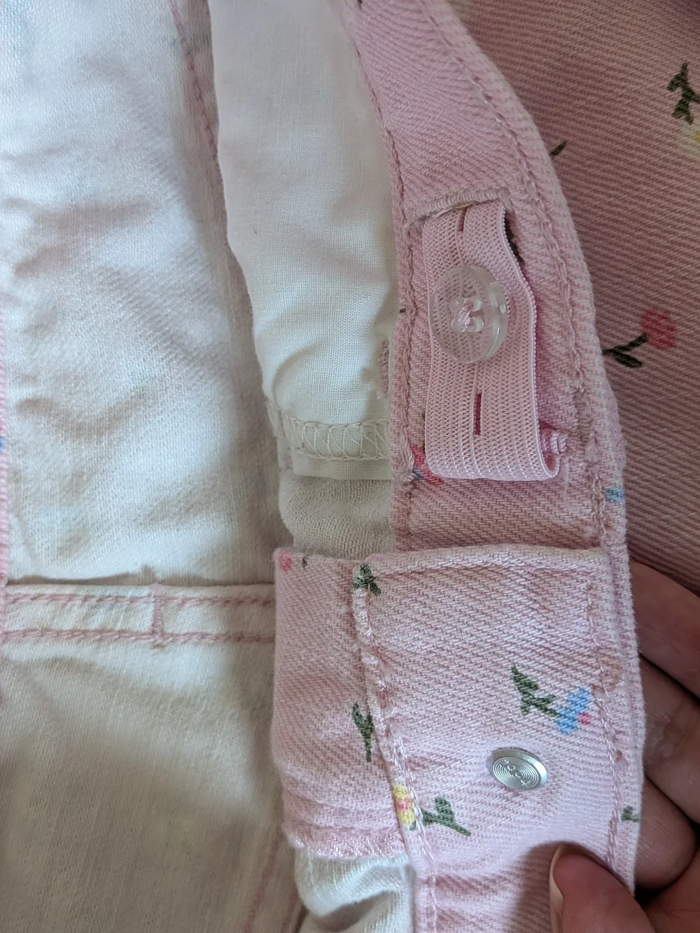 Old Navy Girls Size 14 Pink Floral High-Rise Baggy Wide Leg Jeans NWOT